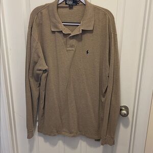 Polo by Ralph Lauren Men's Brown Long Sleeve Polo